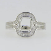 14K White Gold Semi Mount Ring Setting Cushion CU 9x7mm GTL20281R14K - Syzjewelry